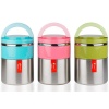 Çiftli Yemek Termosu - Sefer Tası - Inox - Penguen - Pembe (PNG-1302)
