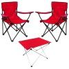 Savex 2li Bardaklı Katlanabilir Sandalye ve Masa Seti - Kırmızı (DY.001)