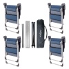 4 Adet Katlanır Kamp Sandalyesi ve Alüminyum Masa Seti - Rock Silver - Safir - Taşıma Çantalı