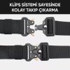 Outdoor Taktik Kemer - Metal Toka - Siyah - 120cm