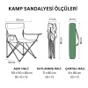 Katlanır Kamp Piknik Sandalyesi - Bardaklıklı - (DY.001) - Haki - Taşıma Çantalı