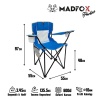 Katlanır Kamp Piknik Sandalyesi - Madfox Harbor - Bardaklıklı - Mavi - 547285 - Taşıma Çantalı