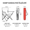 Katlanır Kamp Piknik Sandalyesi - Bardaklıklı - (DY.001) - Kırmızı - Taşıma Çantalı