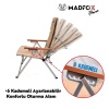 Katlanır Kamp Piknik Sandalyesi - Madfox Haven - 6 Kademeli - Bej - 547282 - Taşıma Çantalı