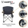 Katlanır Kamp Piknik Sandalyesi - Madfox Journey - Siyah/Gri - 547284 - Taşıma Çantalı