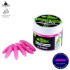 Yüzen Silikon Kurt - Glow Alabalık Yemi - 37mm - Sarımsak Kokulu - Pembe - Trout Bait
