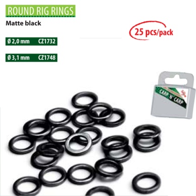 CZ 1731 Round Rig Rings 2 mm, Matte Black (25Pcs)