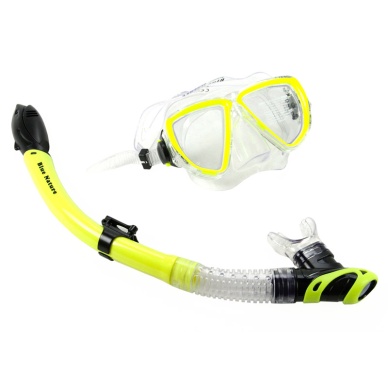 VRD2010 Vakumlu Yetişkin Gözlük ve Şnorkel Set Sarı