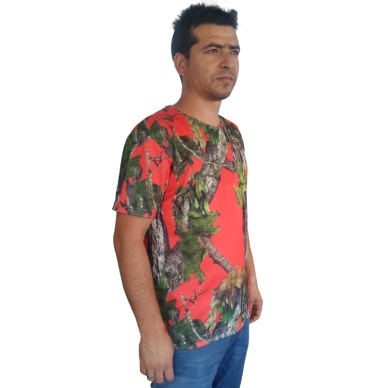 Antler Turuncu/Orman Desen Kısa Kollu Tshirt  XL