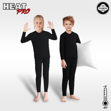Argeus HeatPro Çocuk Unisex Siyah Termal İçlik Takım