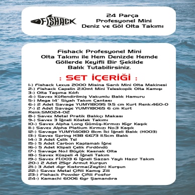 Fishack 24 Parça Mini Kompakt Deniz ve Göl Olta Seti - 2.10MT / 10-40GR