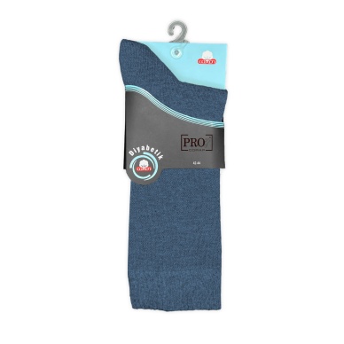 Pro Çorap Şeker (Diyabetik) Sıkmayan Pamuk Erkek Çorabı Mavi (16408-R6)