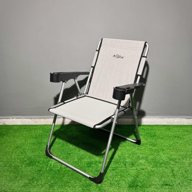 Argeus Rock 2li Bardaklı Katlanabilir Sandalye ve Masa Seti - Gri (A-15)