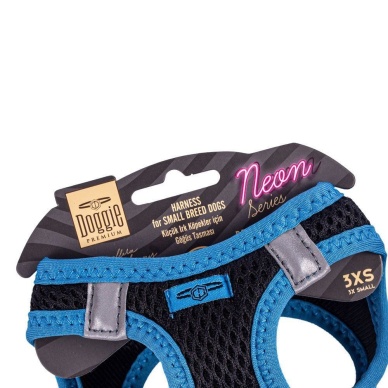 Doggie Havalı Dokuma Neon Küçük Irk Göğüs Tasması Mavi 22-26 cm (ANG-3XS)