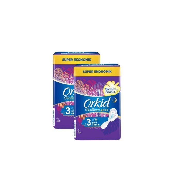 Orkid Platinum Hijyenik Ped Gece 2 x 16lı