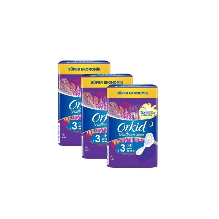 Orkid Platinum Hijyenik Ped Gece 3 x 16lı