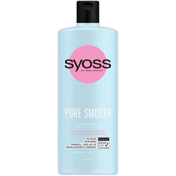 Syoss Pure Smooth Micellar Ağırlaştırmayan Silikonsuz Şampuan 500 ML