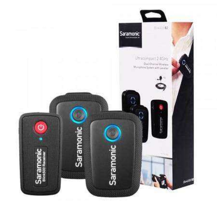 Saramonic Blink 500 B2 | Tx+tx+rx | 2 Konuşmacılı Kablosuz Yaka Mikrofonu