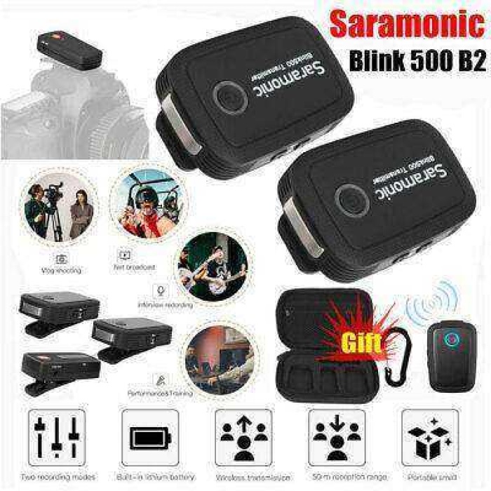 Saramonic Blink 500 B2 | Tx+tx+rx | 2 Konuşmacılı Kablosuz Yaka Mikrofonu