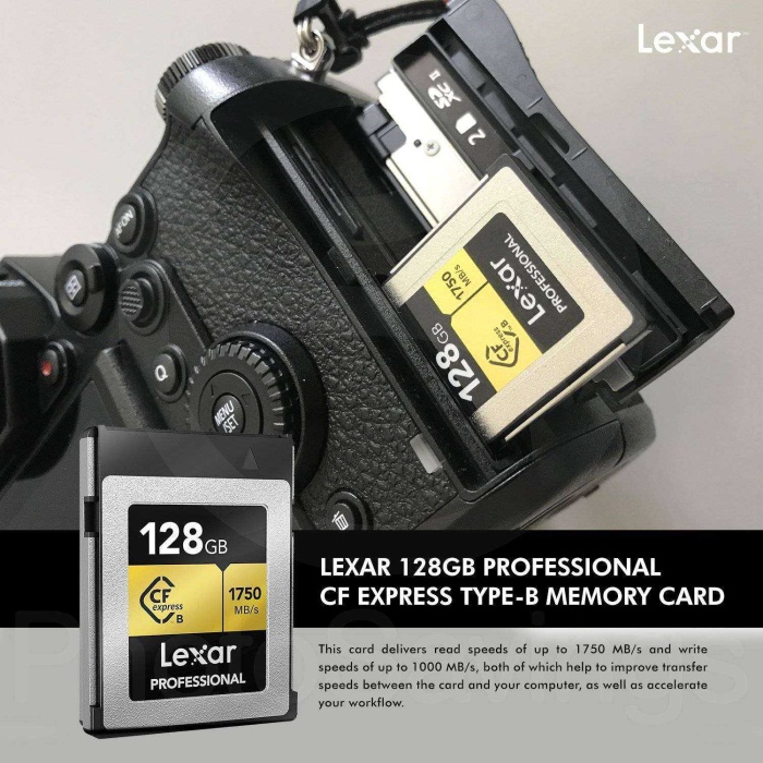 Lexar 128GB Pro CFexpress Gold Type-B card 1750MB/s Okuma 1000MB/s Yazma