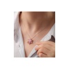 925 Ayar Gümüş Toz Pembe Renkli Lotus Kolye