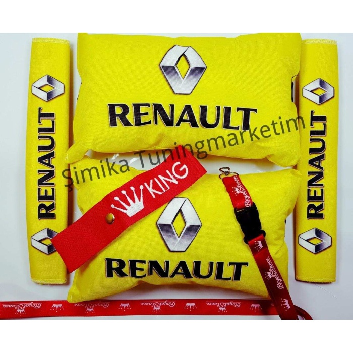 Renault YASTIK LASTİKLİ 2 Lİ VE 2 KEMER KILIFI+ayna ipi ve tampo