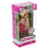Cute Girl Kahverengi Köpekli ve Sarışın Mini Bebek