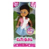 Cute Girl Beyaz Köpekli ve Kumral Mini Bebek