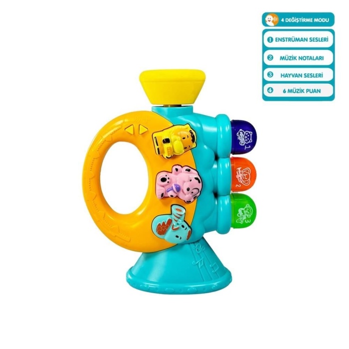 JLG-855-38A IŞIKLI VE MÜZİKLİ TROMPET BEBEK -VRD