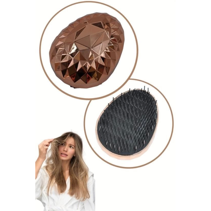 Rose Gold Saç Düzleştirici Tarak Geniş Aralıklı her Saç Tipine Uygun Fırçalı Saç Düzleştiric