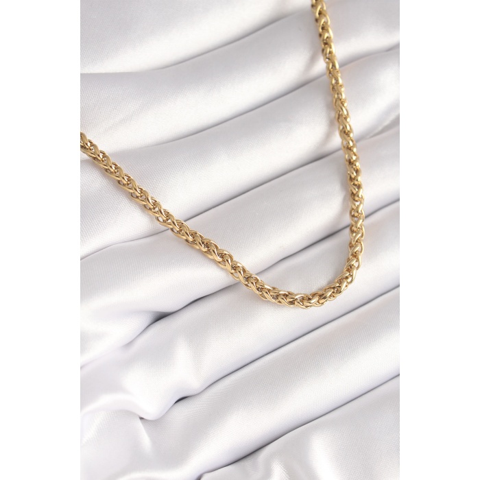 316L Çelik Gold Renk Burgu Zincir Model Kadın Kolye - TJ-BKO8446