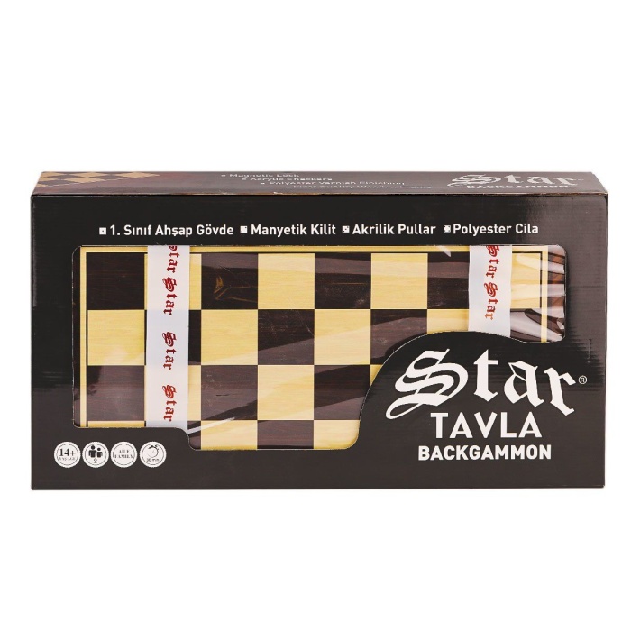 1021798 Star Antik Ceviz Tavla Takımı