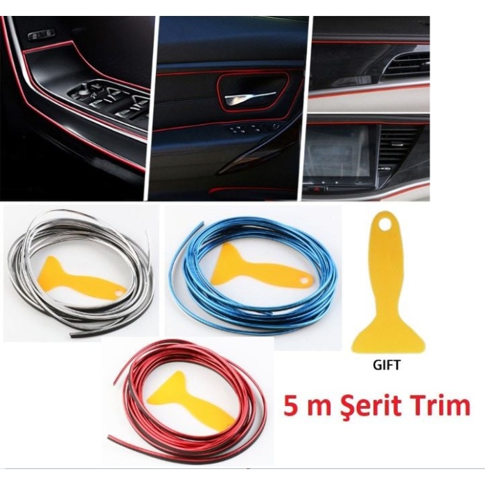 Araba Dekorasyon Şeridi 5 Metre Trim Şeridi - 1 Adet Fiyatıdır-Renk Bildirin