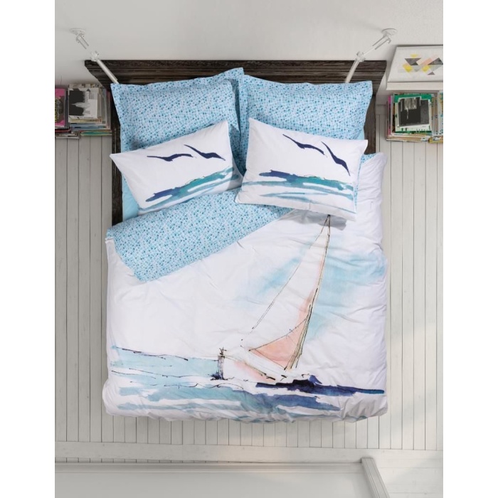 Cotton Box Maritime Nevresim Takımı Çift Kişilik Sail Mavi