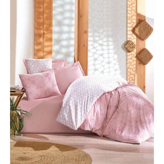 Cotton Box Çift Kişilik Nevresim Takımı Minimal Best Pembe
