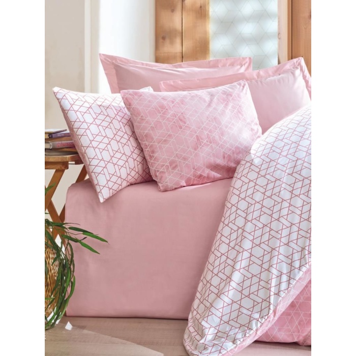 Cotton Box Çift Kişilik Nevresim Takımı Minimal Best Pembe