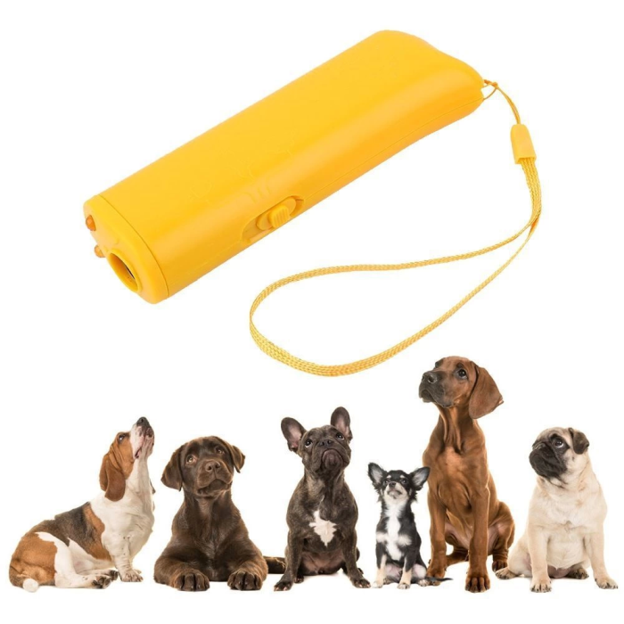 Ultrasonik Köpek Uzaklaştırıcı Cihaz – 150 Desibel, Ses Dalgasıyla Zararsız Koruma, Led Işıklı, Taşınabilir