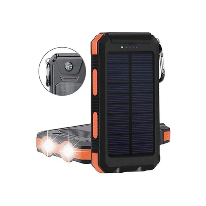 Solar Powerbank 1xusb 10.000mah Lcd Ekran Dahili Usb Mikro Type-c Powerbank