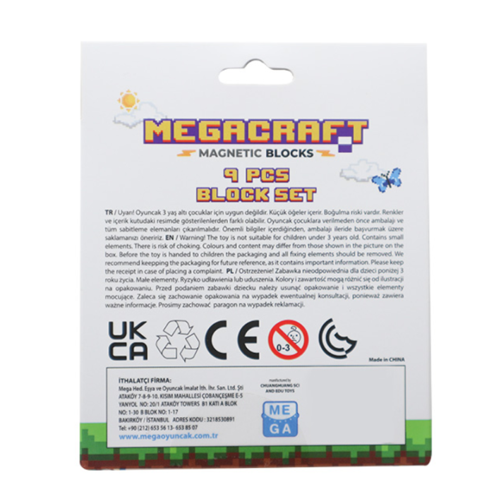 Megacraft 9 Parça Çiçekli Yaprak Çimen Blok