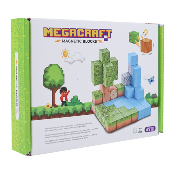 Megacraft Orman Temalı Mıknatıslı Bloklar 47 Parça