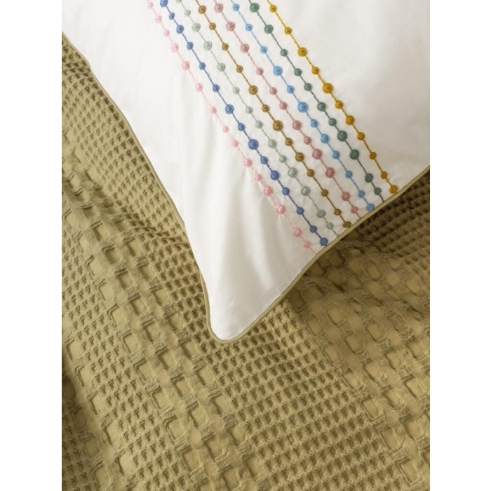 Cotton Box Aura Çift Kişilik Pike Takımı Pebble Hardal