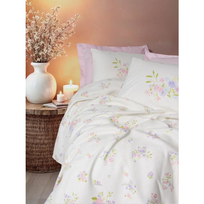 Cotton Box Estiva Çift Kişilik Pike Takımı Petal Pembe