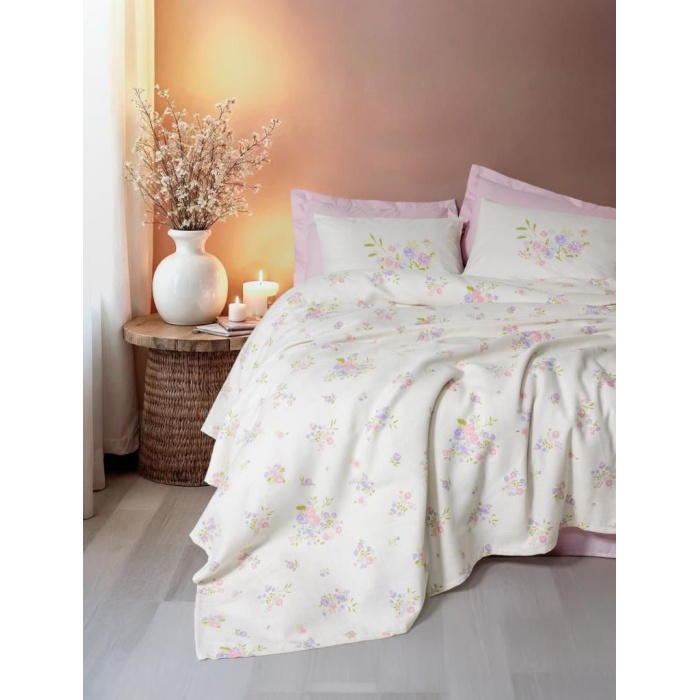 Cotton Box Estiva Çift Kişilik Pike Takımı Petal Pembe