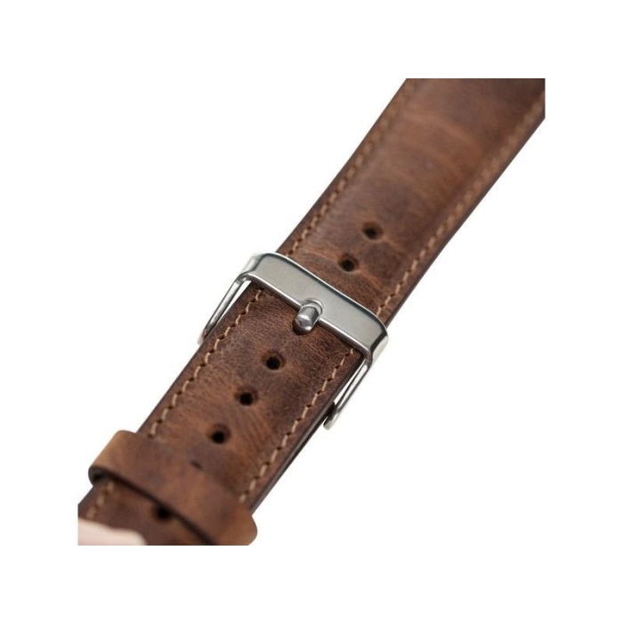 Apple Watch Uyumlu Deri Kordon 42-44-45mm G2 Kahverengi