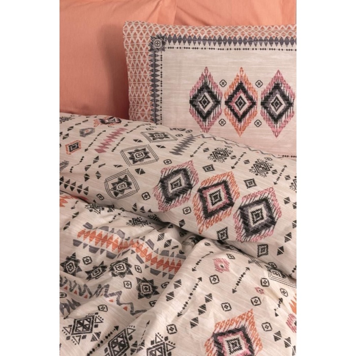 Cotton Box Etnich Nevresim Takımı Çift Kişilik Kateri Somon