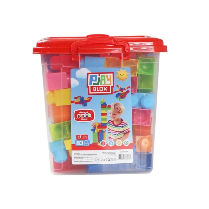 Play Blox Yapı Oyuncakları 83 Parça Kovalı Parlak Renkler Mega Blok Seti 3073