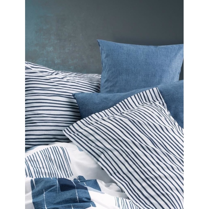 Cotton Box Modern Çift Kişilik Nevresim Takımı Solito İndigo