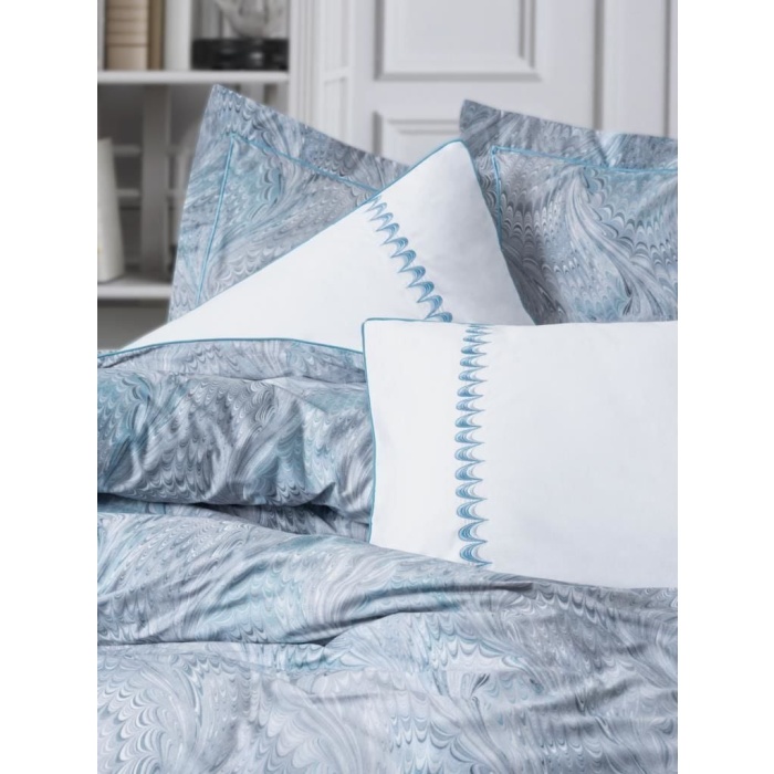 Cotton Box Çift Kişilik Elit Saten Nevresim Takımı Stilla Mavi