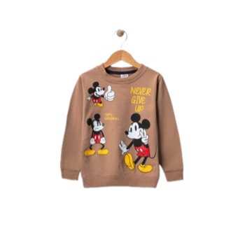 Erkek Çocuk Bisiklet Yaka Karekter Baskılı Sweatshirt