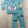 diamondstar Basic Tavşan Baskılı Pijama Takım 2-5 Yaş